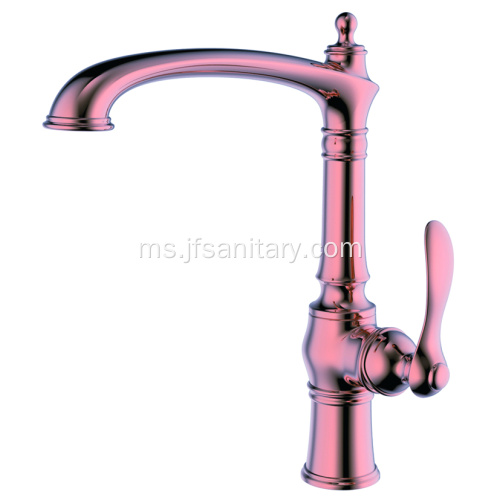 Kualiti Deck-Mounted Brass Single-Hole Dapur Sink Faucet